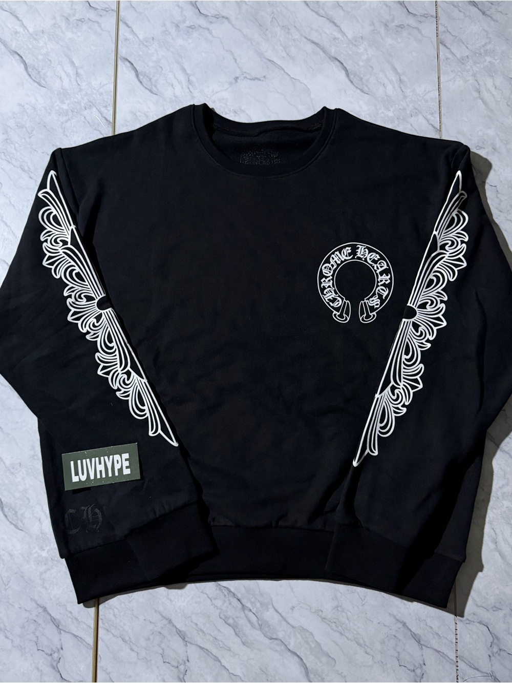 Chrome Hearts Black Horseshoe Crewneck